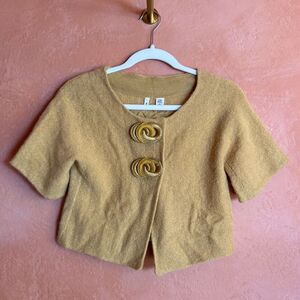 Moth Anthropologie Alpaca Wool Cropped Cardigan Sweater Size M
